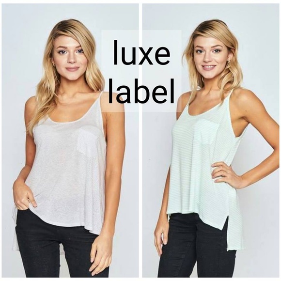 SOFT STRIPED POCKET TANK - mint - Picture 7 of 8